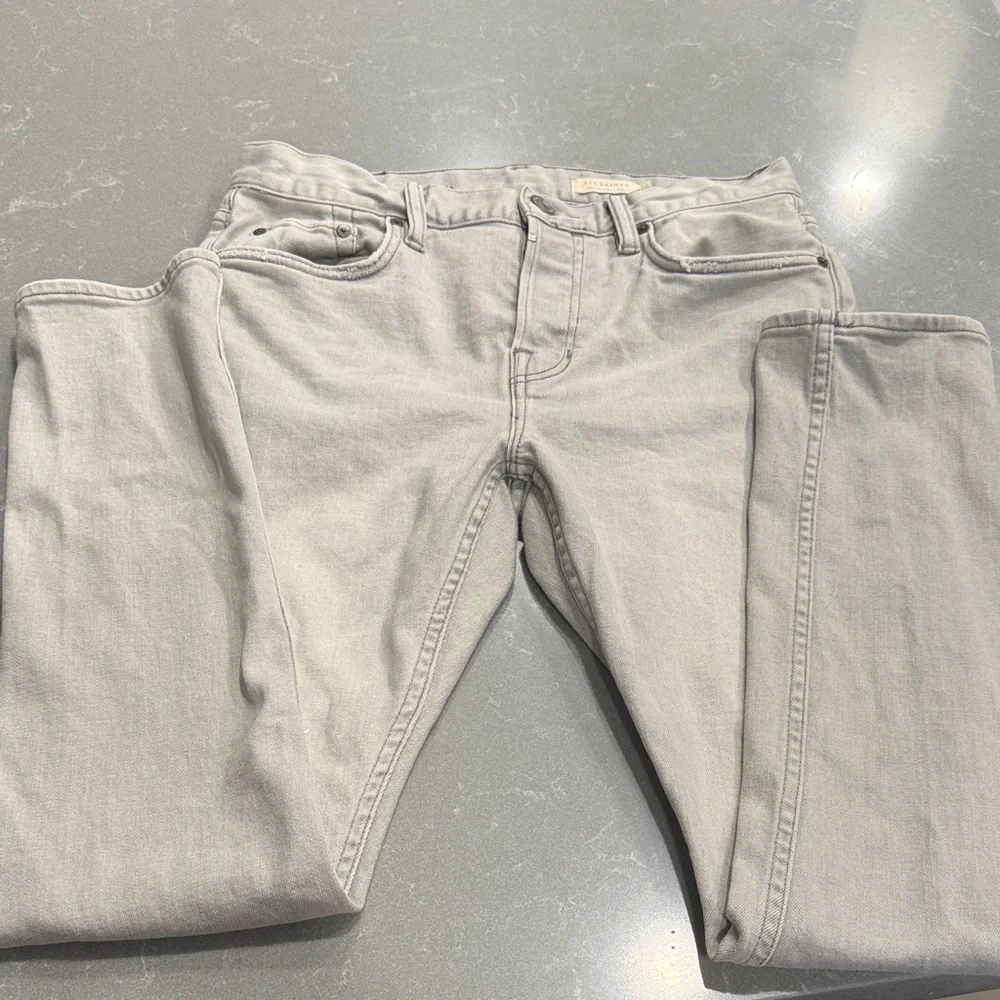 AllSaints Men's Skinny Jeans in Light Gray